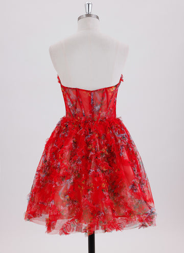 Ball-Gown/Princess Sleeveless Short Tulle Homecoming Dress With Ruffle